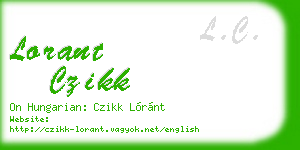 lorant czikk business card